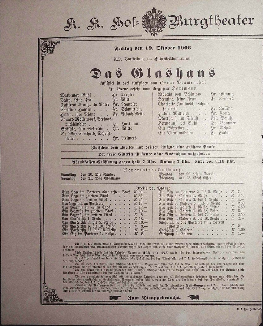 Vienna Theater Playbills -  Large Lot 1875-1930 - Image 59