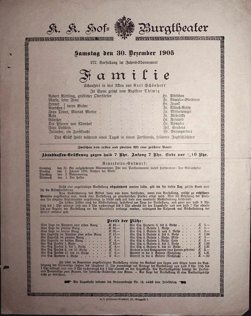 Vienna Theater Playbills -  Large Lot 1875-1930 - Image 65