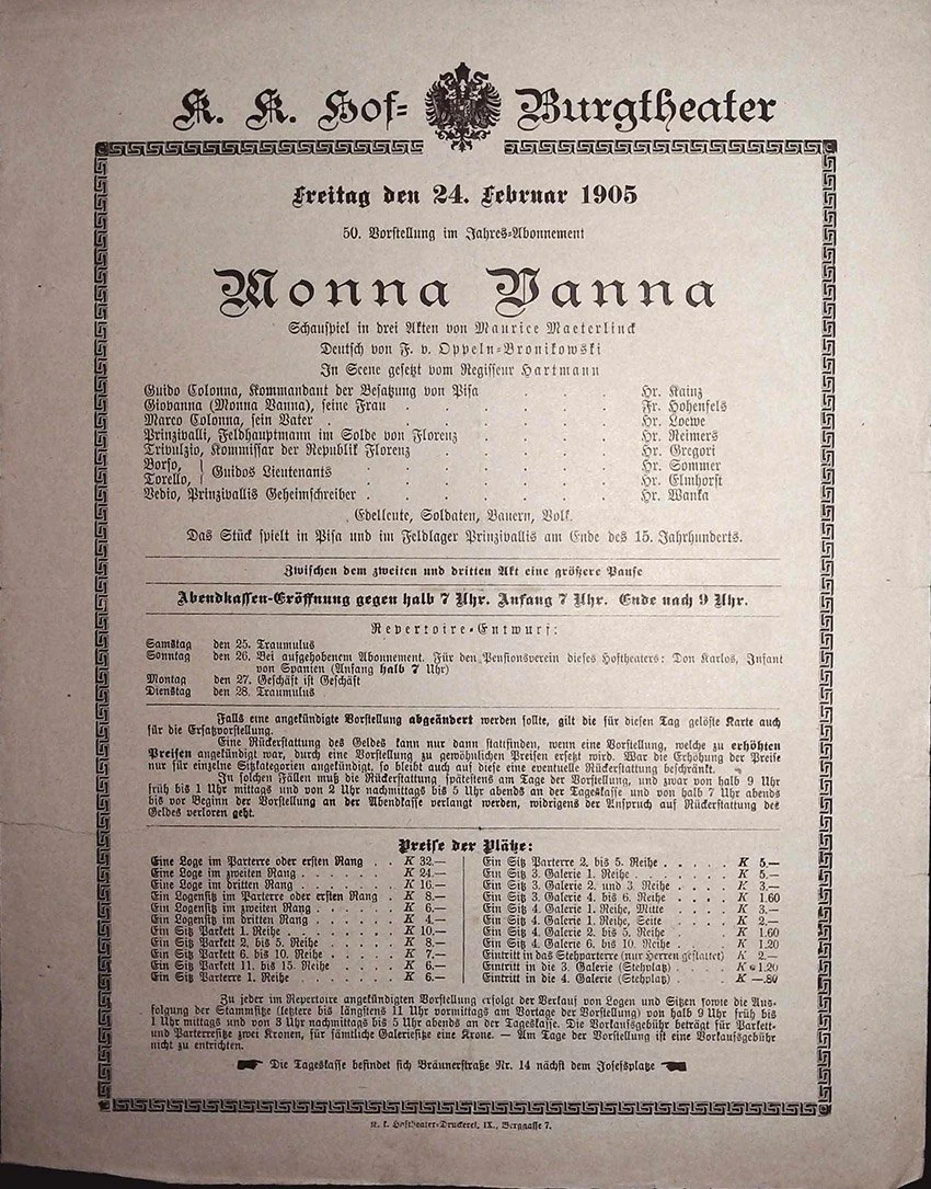Vienna Theater Playbills -  Large Lot 1875-1930 - Image 68