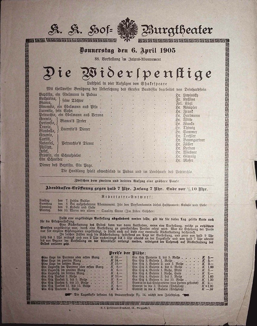 Vienna Theater Playbills -  Large Lot 1875-1930 - Image 76