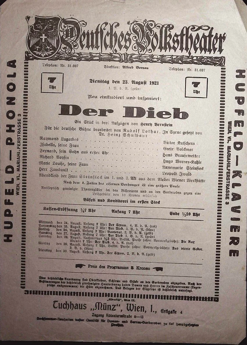Vienna Theater Playbills -  Large Lot 1875-1930 - Image 8