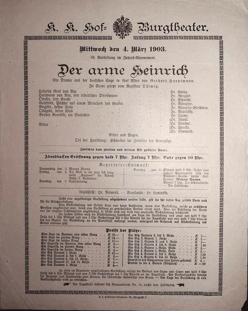 Vienna Theater Playbills -  Large Lot 1875-1930 - Image 90