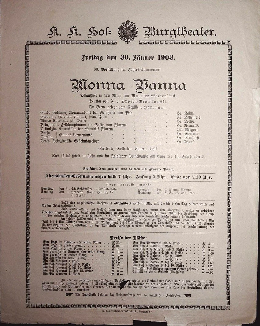 Vienna Theater Playbills -  Large Lot 1875-1930 - Image 94
