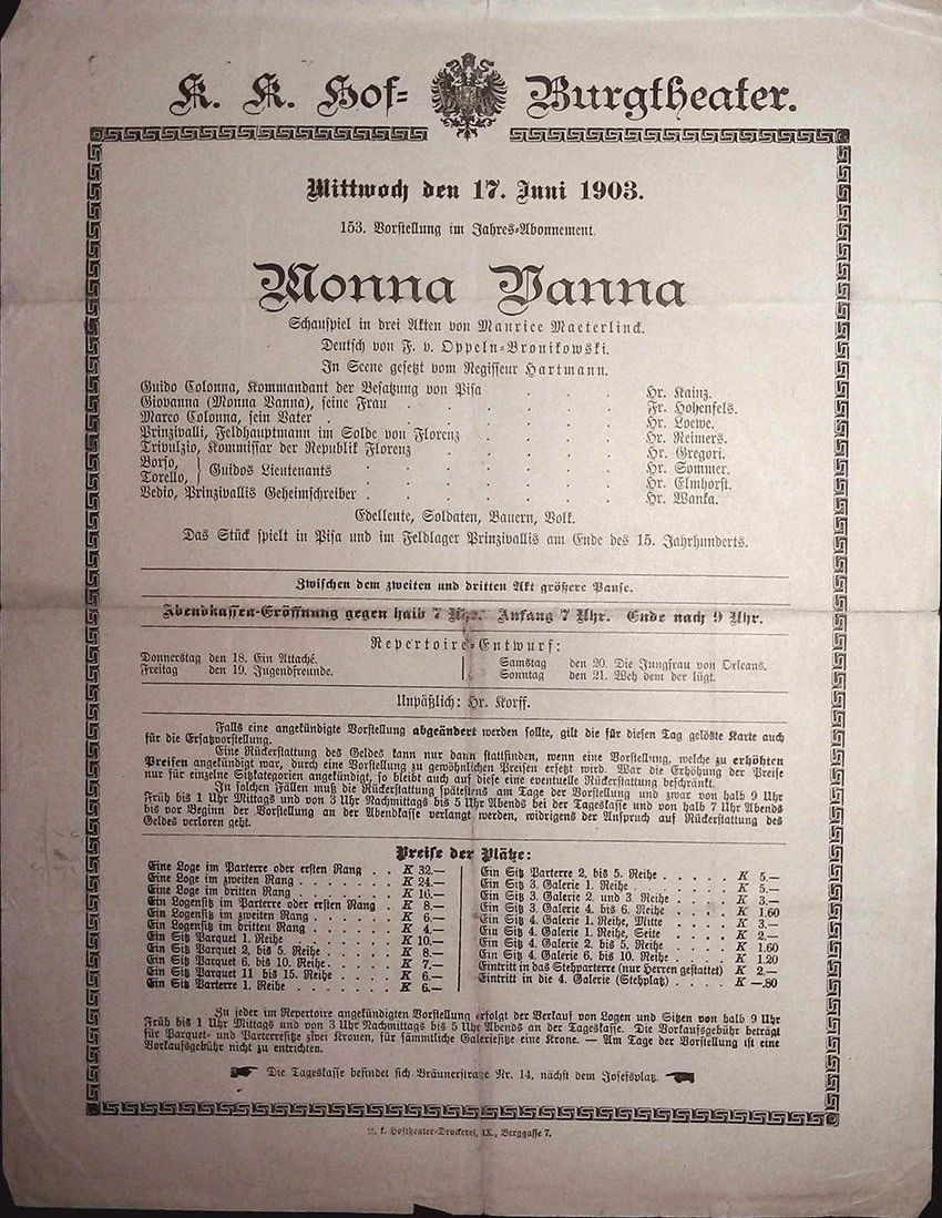 Vienna Theater Playbills -  Large Lot 1875-1930 - Image 96