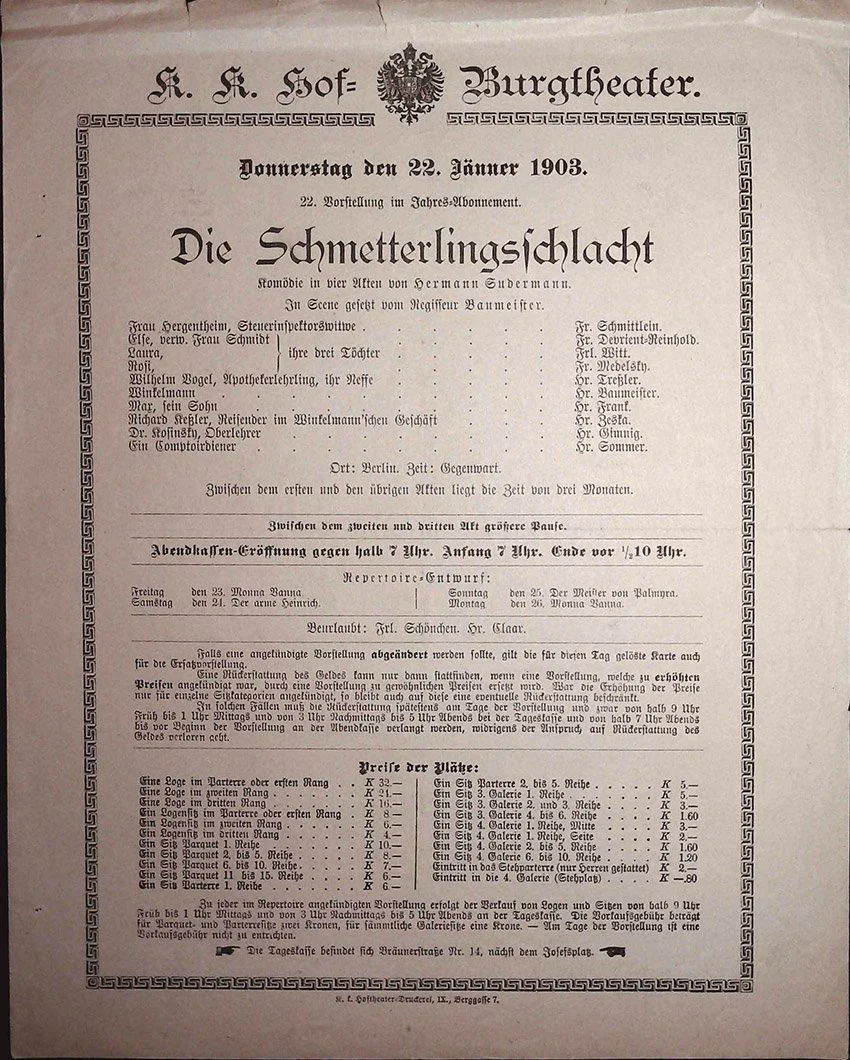 Vienna Theater Playbills -  Large Lot 1875-1930 - Image 98
