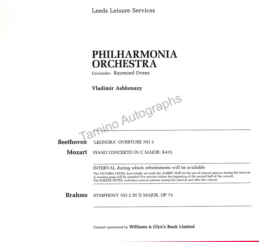 Ashkenazy, Vladimir - Signed Program Leeds 1981 - Image 2