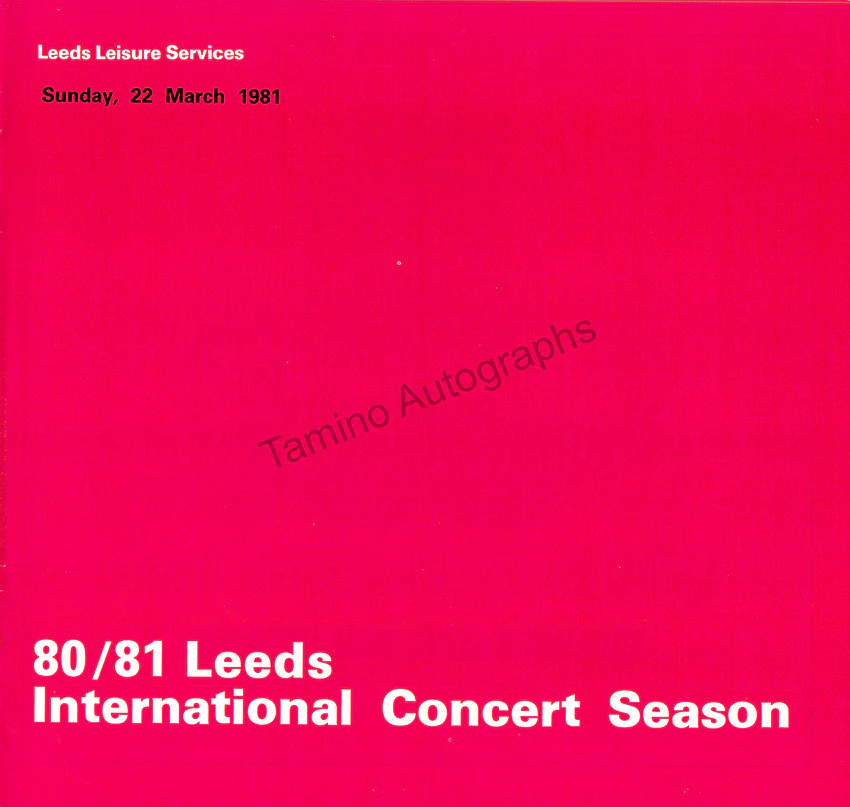 Ashkenazy, Vladimir - Signed Program Leeds 1981 - Image 3