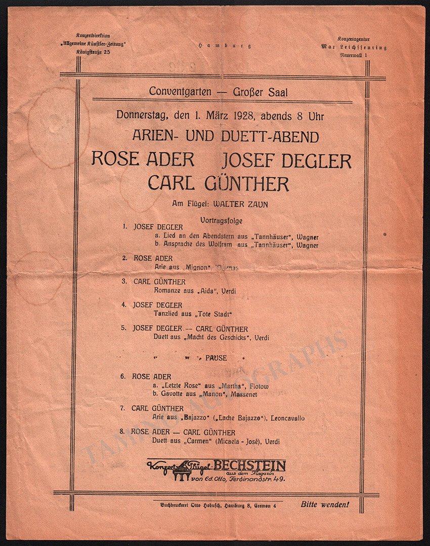 Vocal and Recital Concerts - Lot of 40+ German Programs 1871-1943 - Image 57