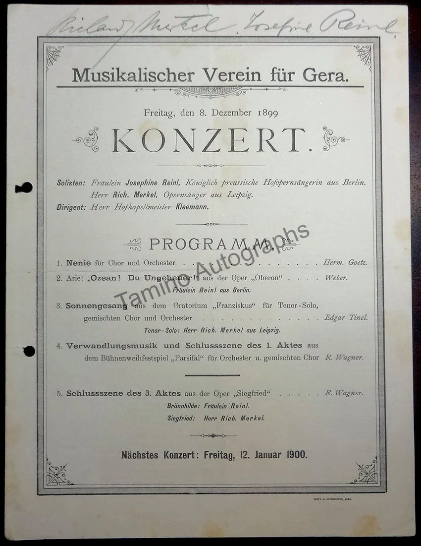 Vocal Recitals & Concerts - Signed Playbills (1898-1910) - Image 7