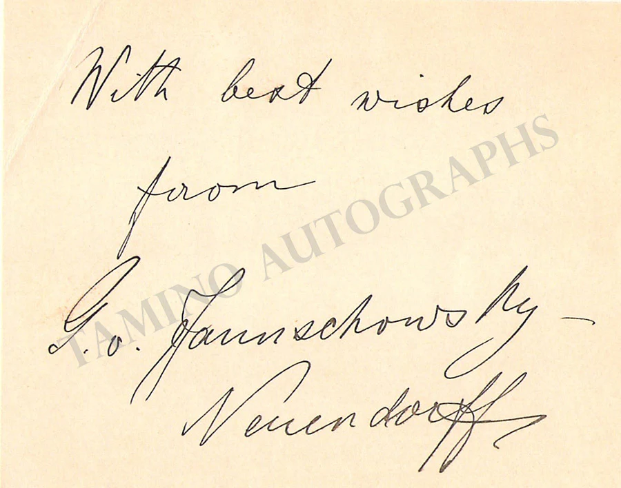 Von Jaunschowsky-Neuendorff, Georgine - Signed Card