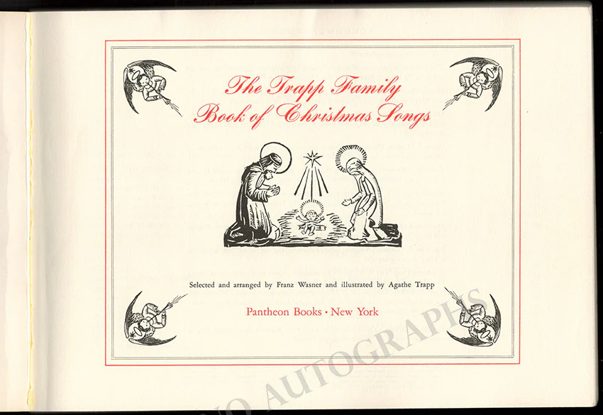 Von Trapp, Maria - Signed Book "The Trapp Family Book of Christmas Songs" - Image 3