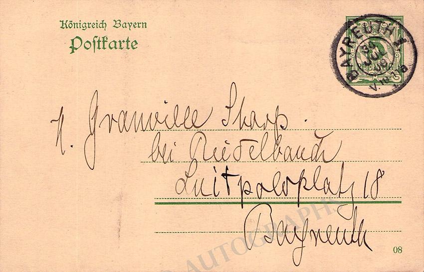 Wagner, Siegfried - Autograph Note Signed - Image 2
