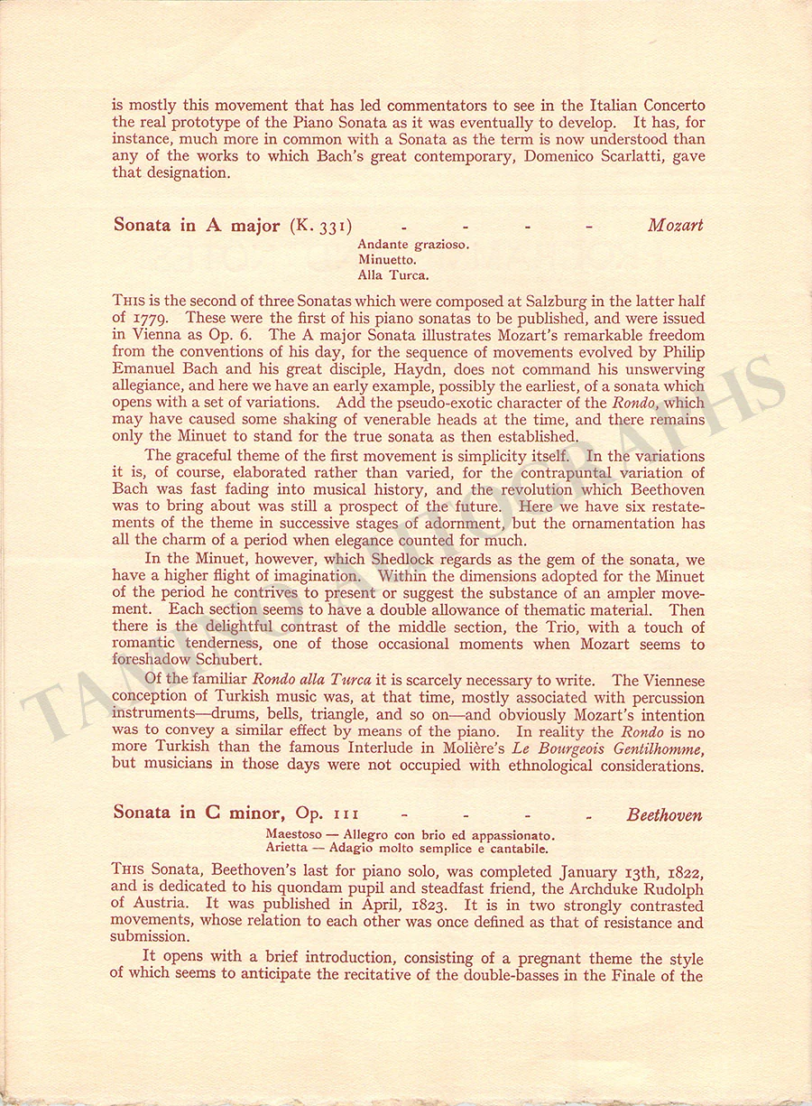 Gieseking, Walter - Signed Program London - Image 3
