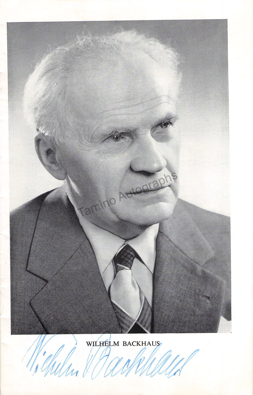 Backhaus, Wilhelm - Signed Program London 1956