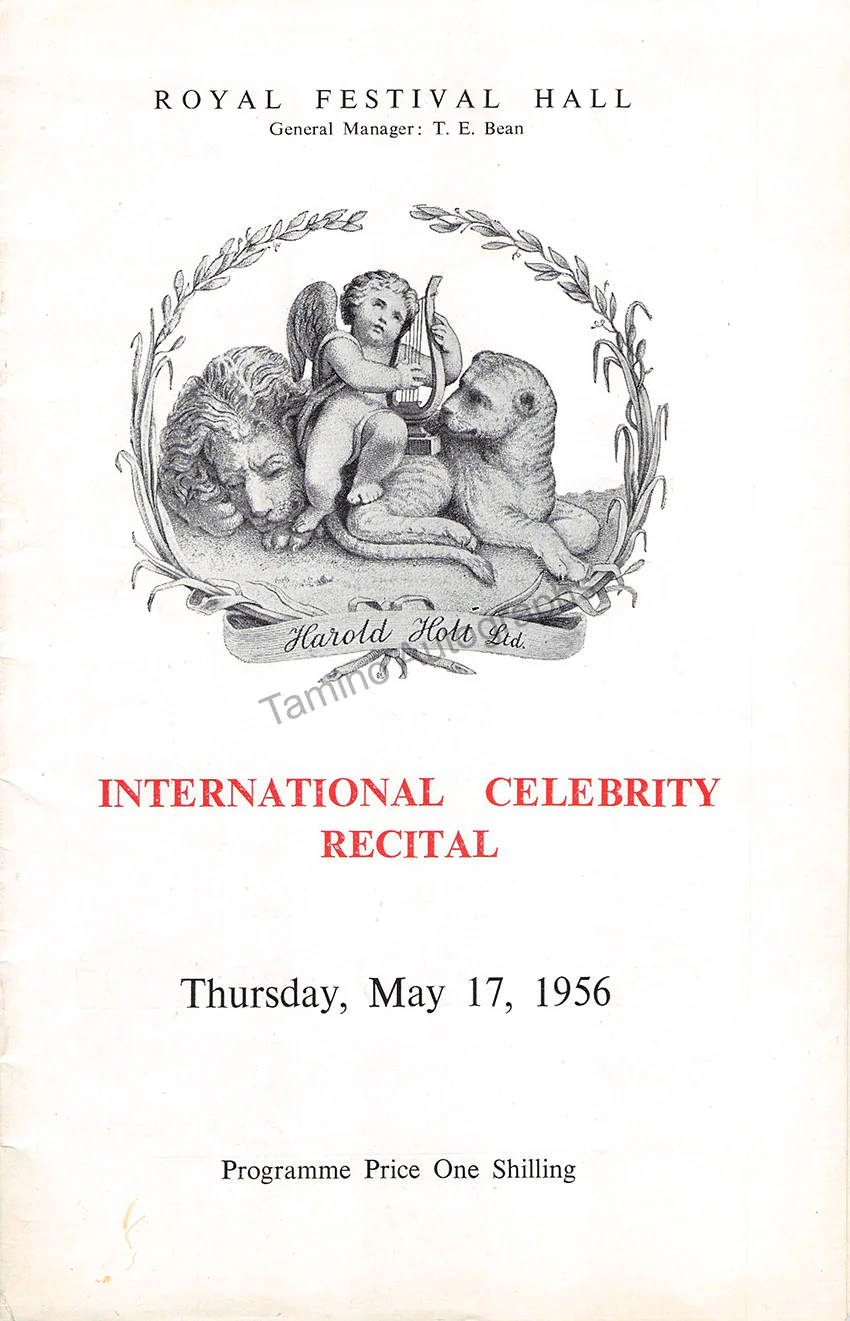 Backhaus, Wilhelm - Signed Program London 1956 - Image 3