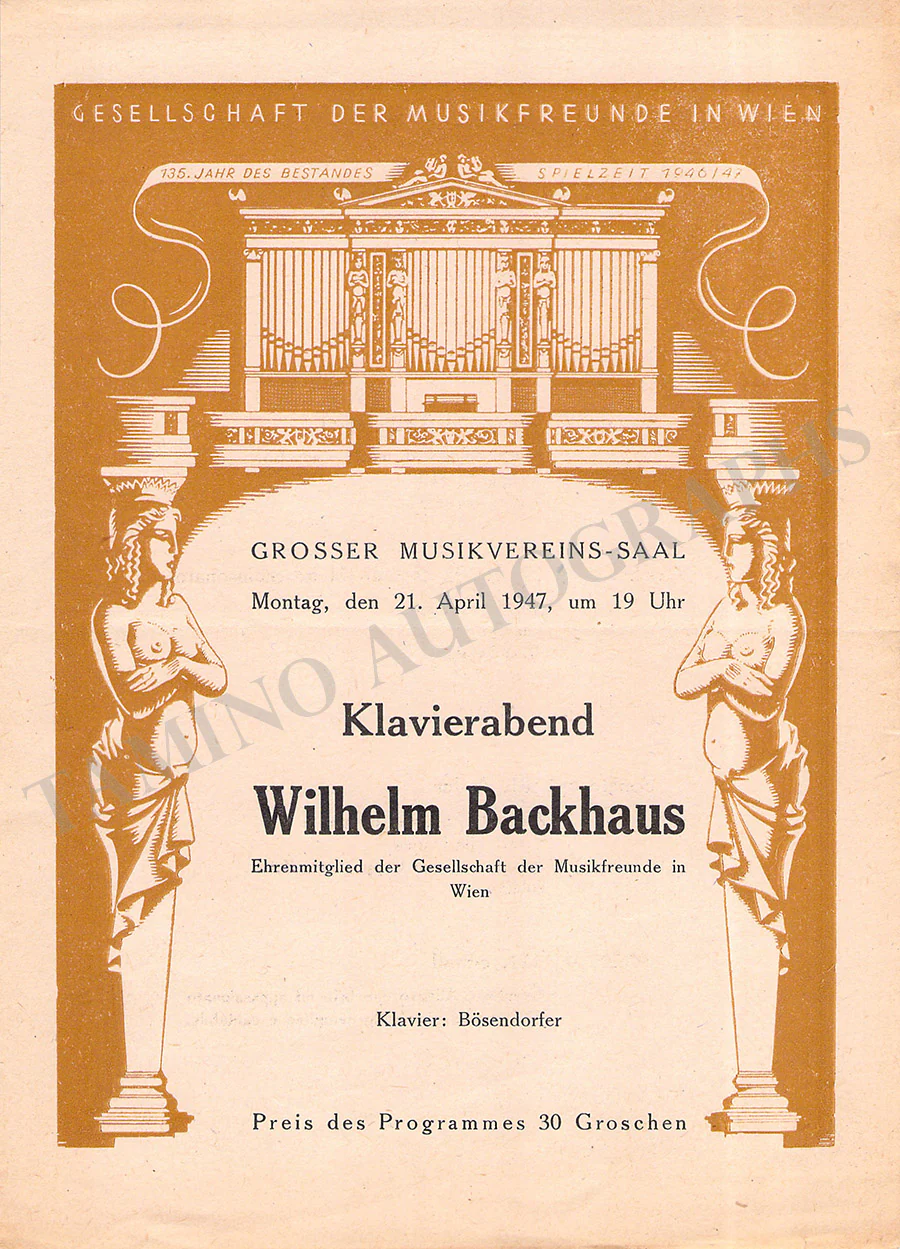 Backhaus, Wilhelm - Set of 36 Concert Programs - Image 26