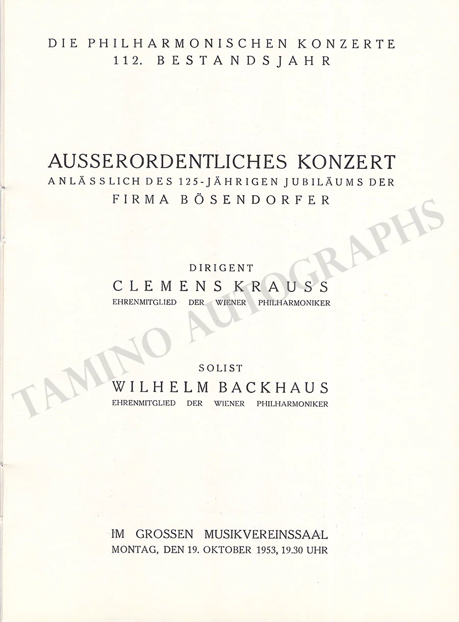 Backhaus, Wilhelm - Set of 36 Concert Programs - Image 39