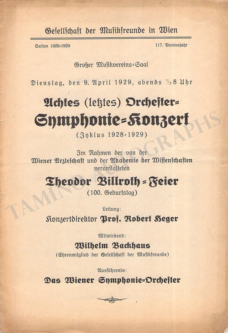 Backhaus, Wilhelm - Set of 36 Concert Programs - Image 4