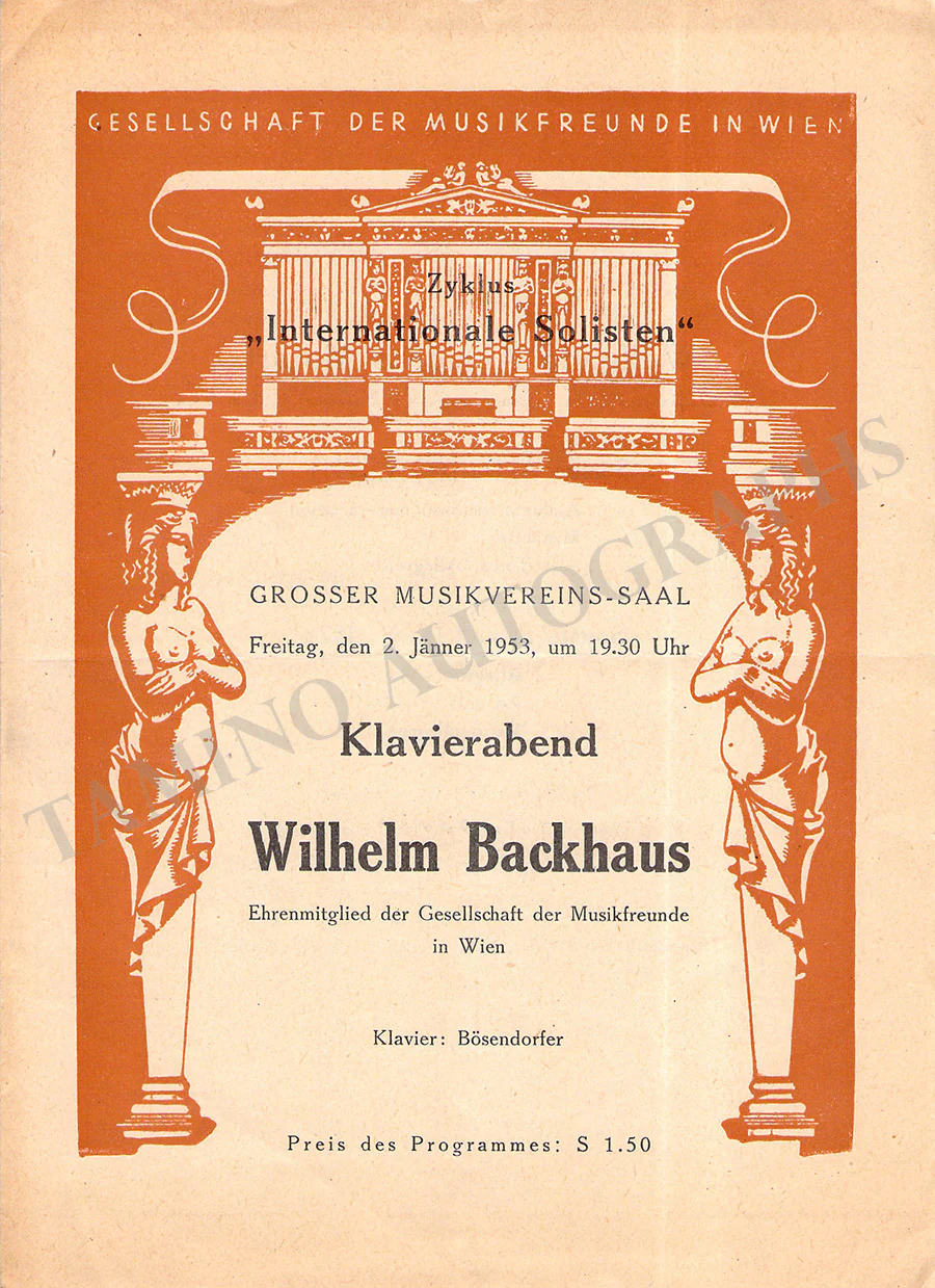 Backhaus, Wilhelm - Set of 36 Concert Programs - Image 43