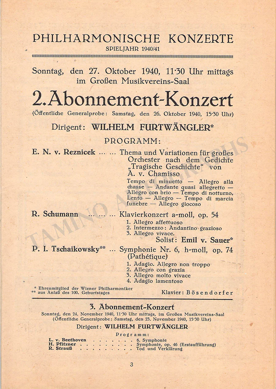 Furtwangler, Wilhelm - Unsigned Concert Programs I (Various Options) - Image 43