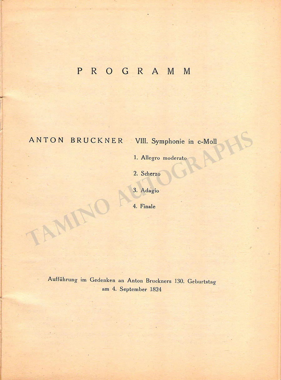 Furtwangler, Wilhelm - Unsigned Concert Programs I (Various Options) - Image 55