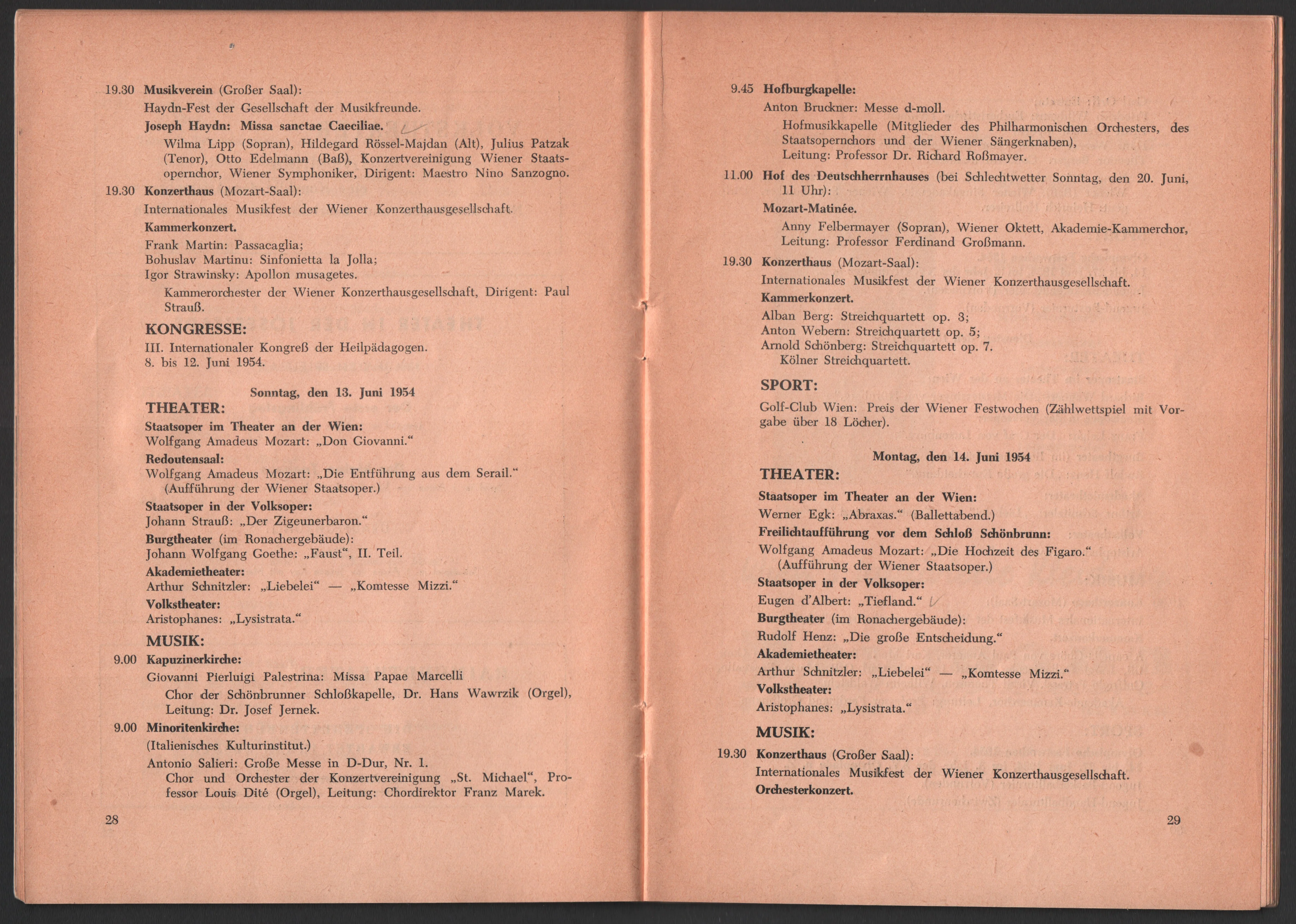 Furtwangler, Wilhelm - Program Wiener Festwochen 1954 - Image 9