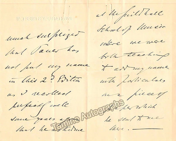 Ganz, Wilhelm - Autograph Letter Signed 1903 - Image 2