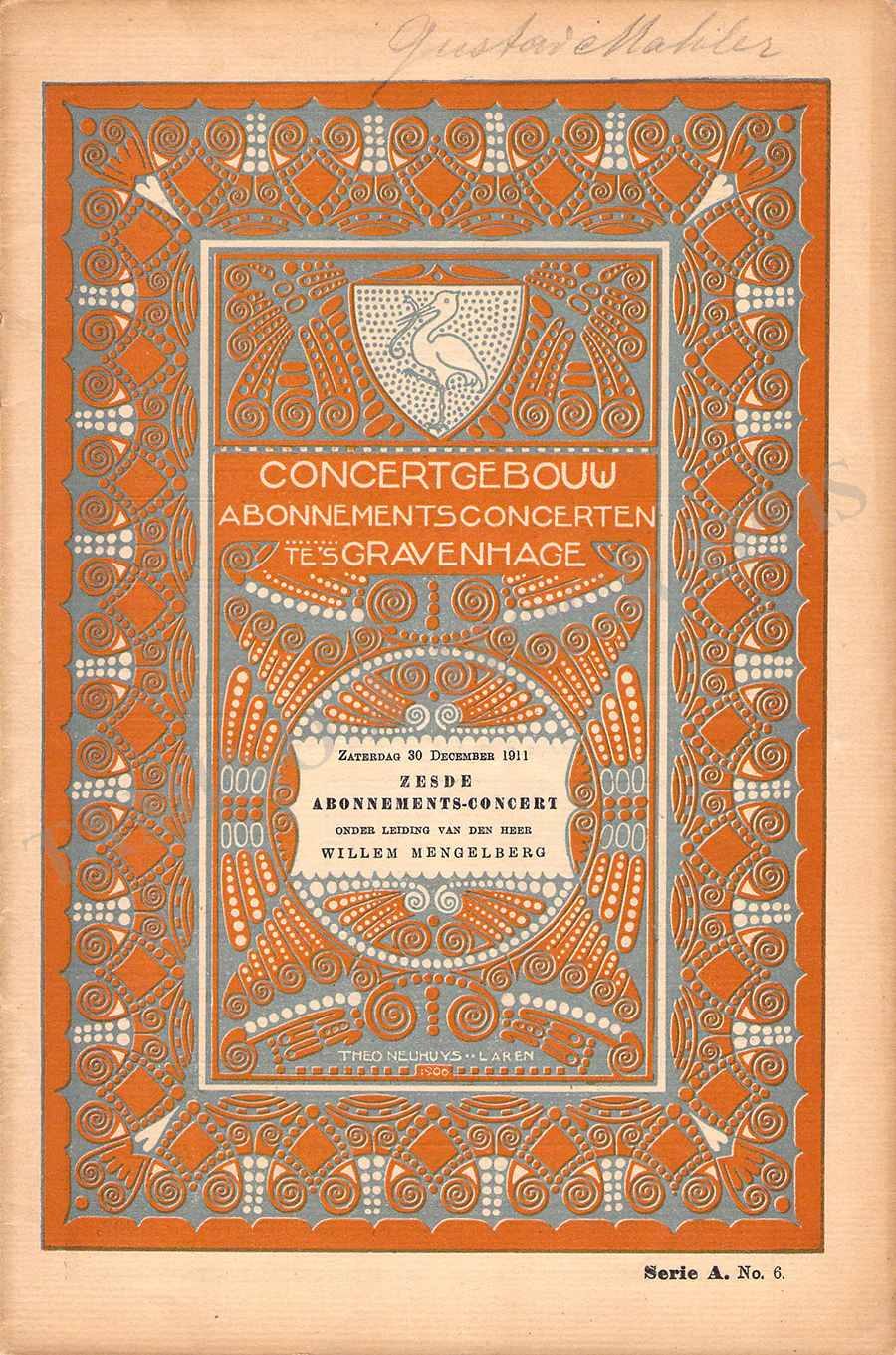 Mengelberg, Willem - Concert Program Mahler 1911