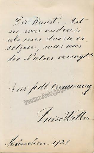 WILLER, Luise (Various Autographs) - Image 5