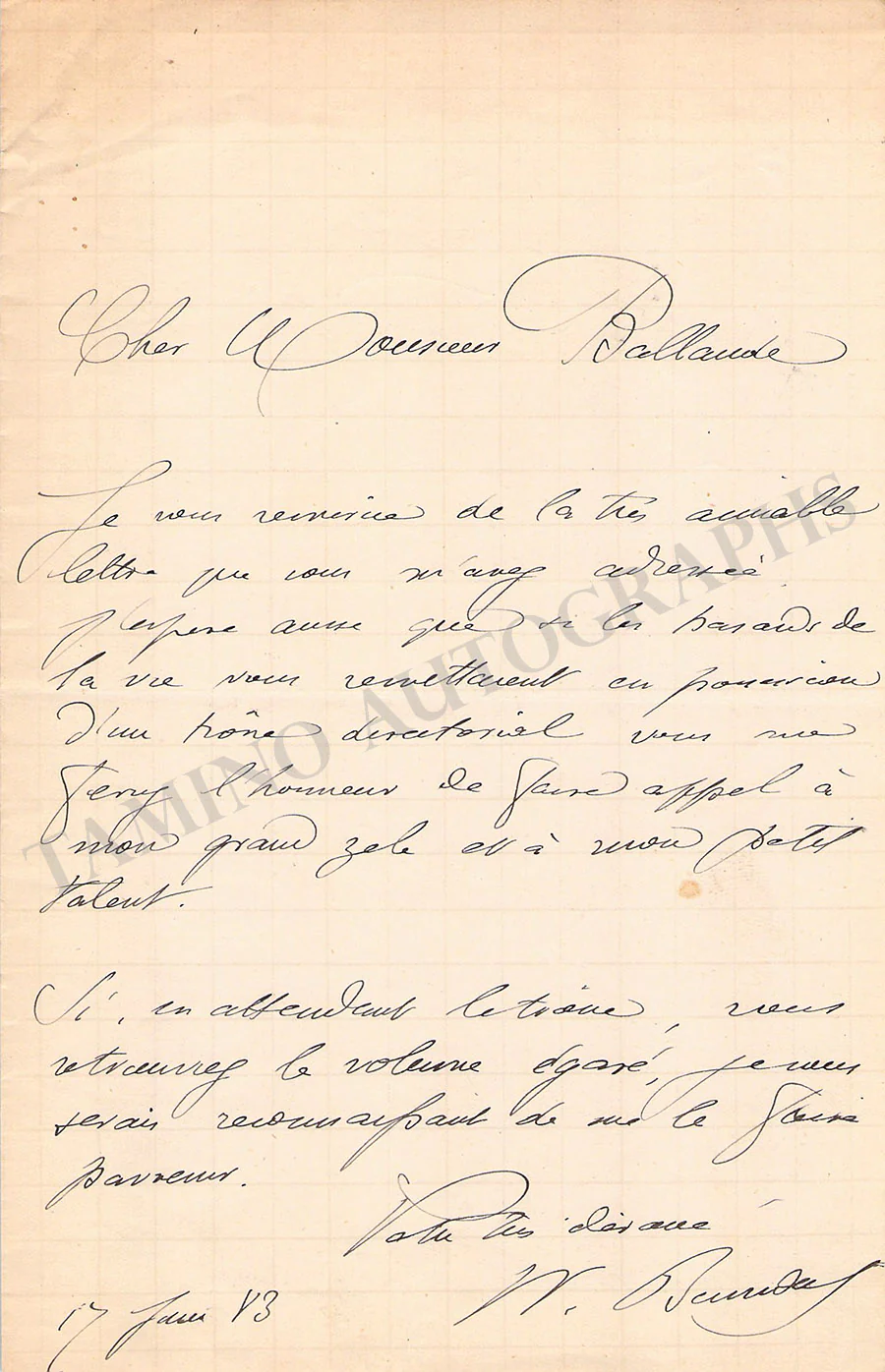 Busnach, William Bertrand - Collection of 12 Autograph Letters Signed 1882-1887 - Image 5