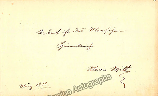 Wilt, Marie - Signed Album Page 1878