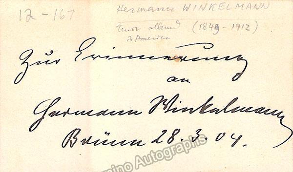 Winkelmann, Hermann - Signed Card 1904