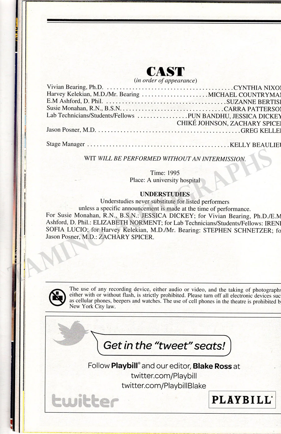 Wit - Signed Broadway Musical Playbill - Image 2