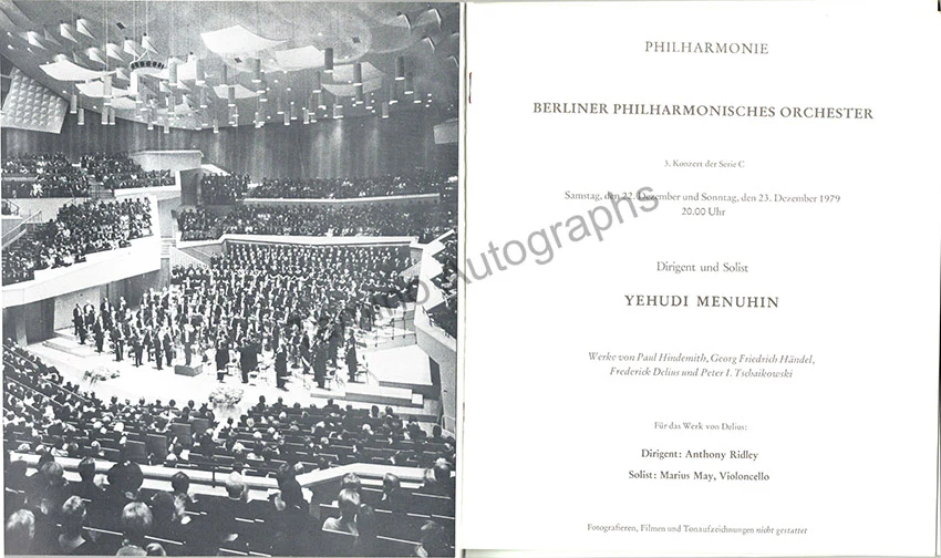 Menuhin, Yehudi - Unsigned Concert Programs (Various Options) - Image 5