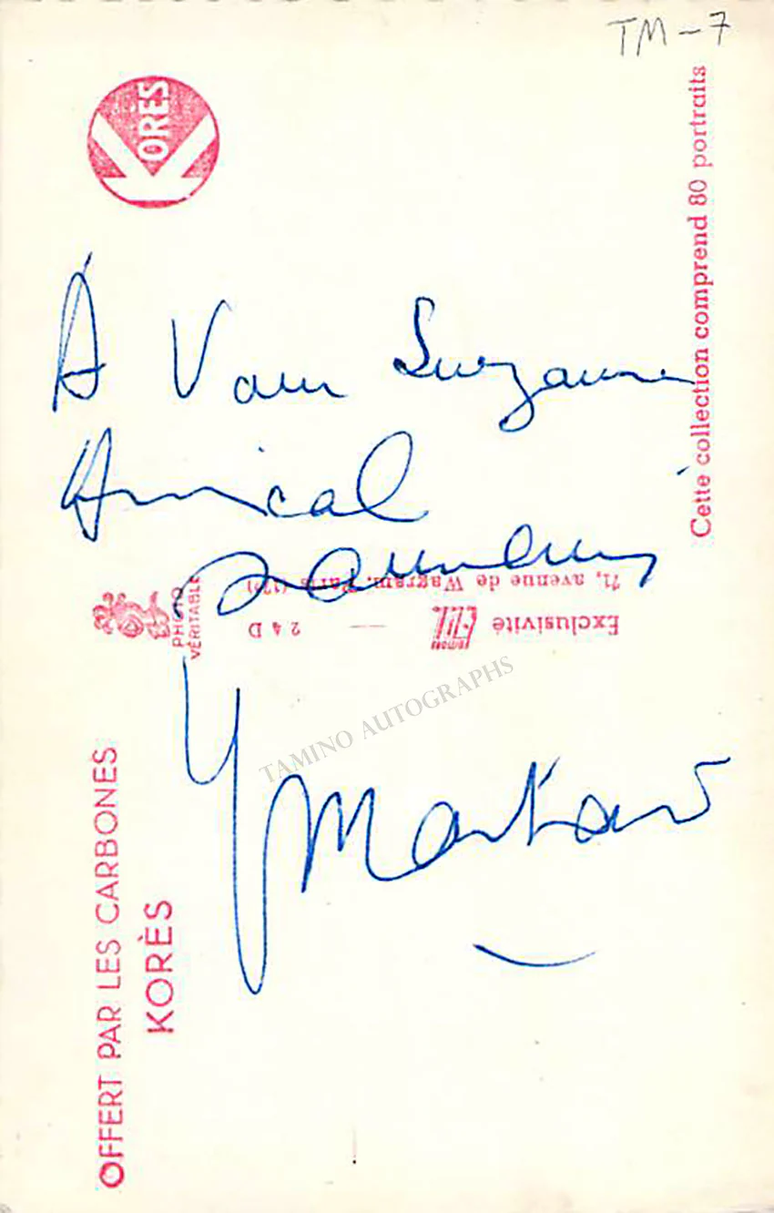 Montand, Yves - Various Autographs - Image 5