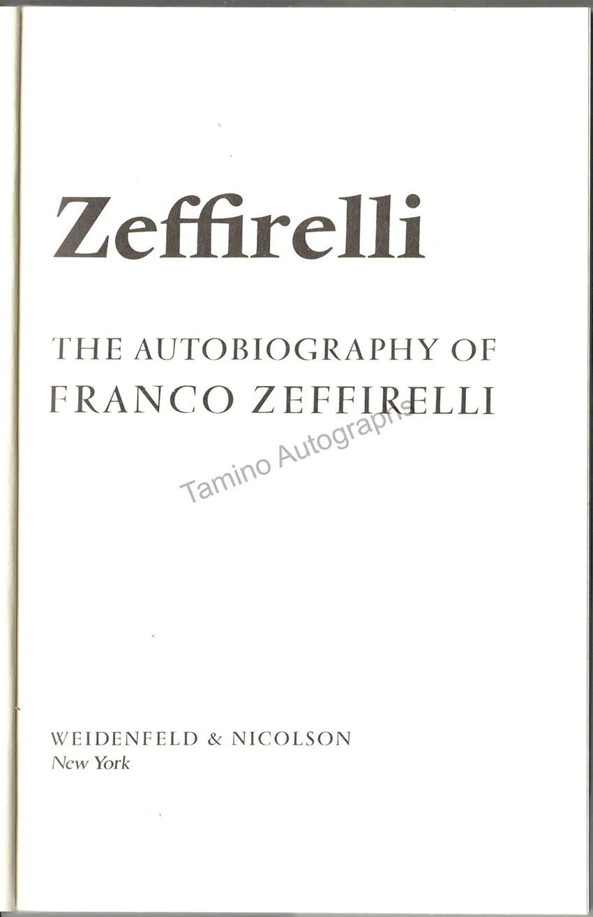 Zeffirelli, Franco - Signed Book "Zeffirelli - An Autobiography" - Image 3