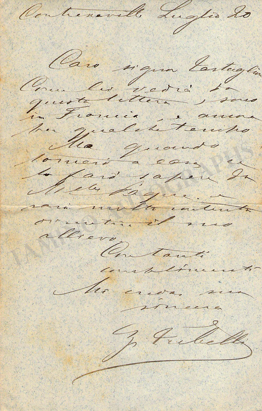 Trebelli, Zelia - Autograph Letter Signed